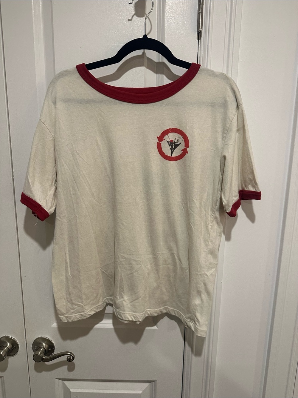 Girl Dangerous Vegas Ringer Tee Medium Drink Happy Thoughts Graphic Tee